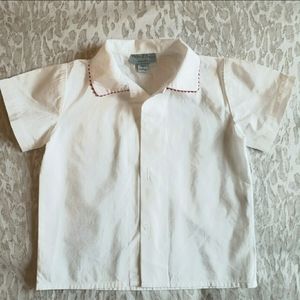 PAPO D' ANJO White Shirt with Red Trim 6m